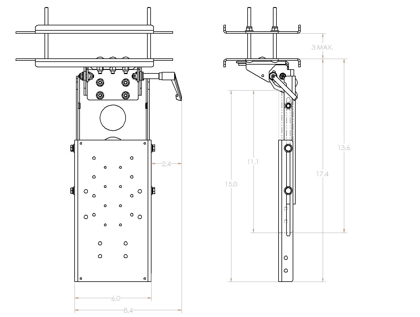 Height Adjustable Overhead Mounting Package for Tablets - Image 2