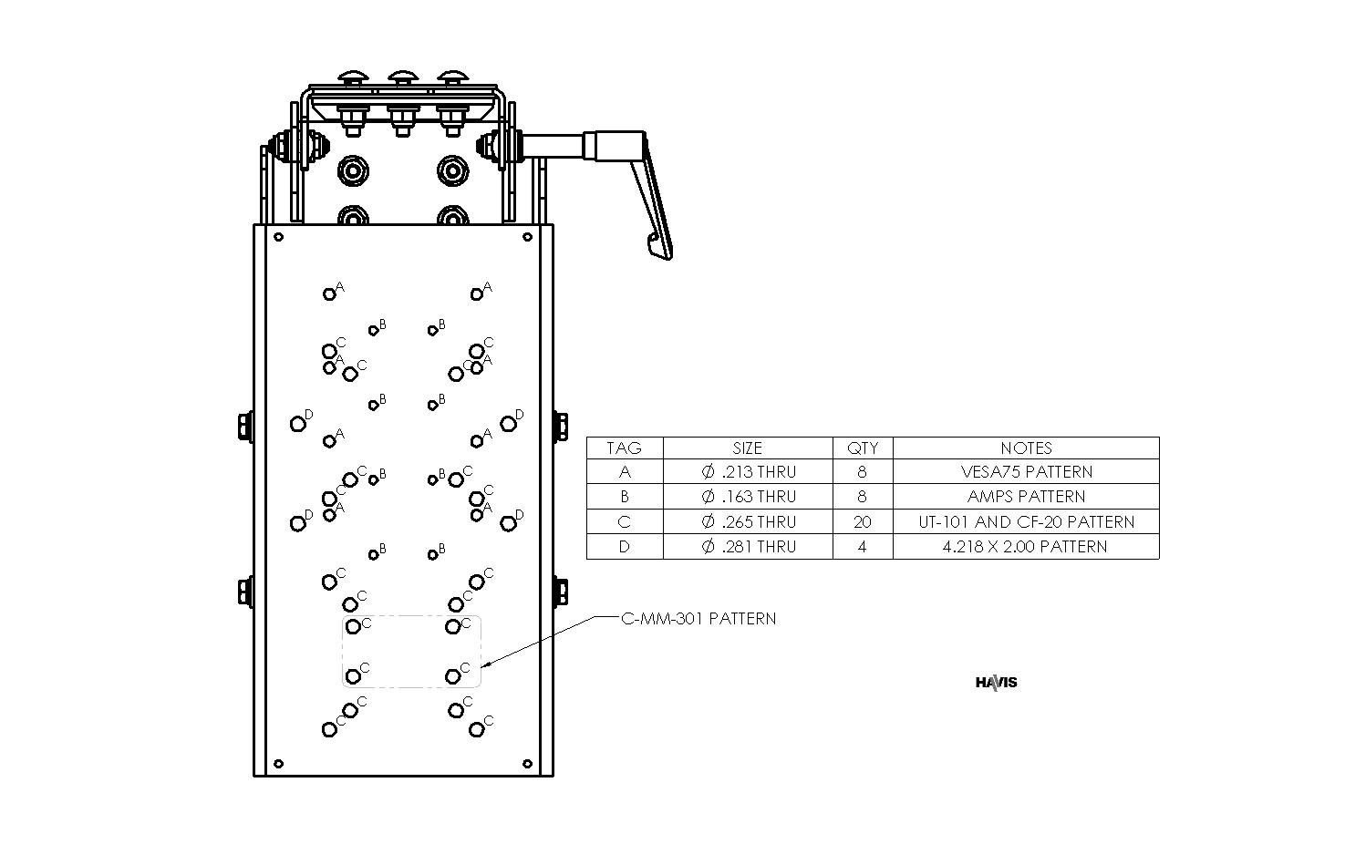 Height Adjustable Overhead Mounting Package for Tablets - Image 3