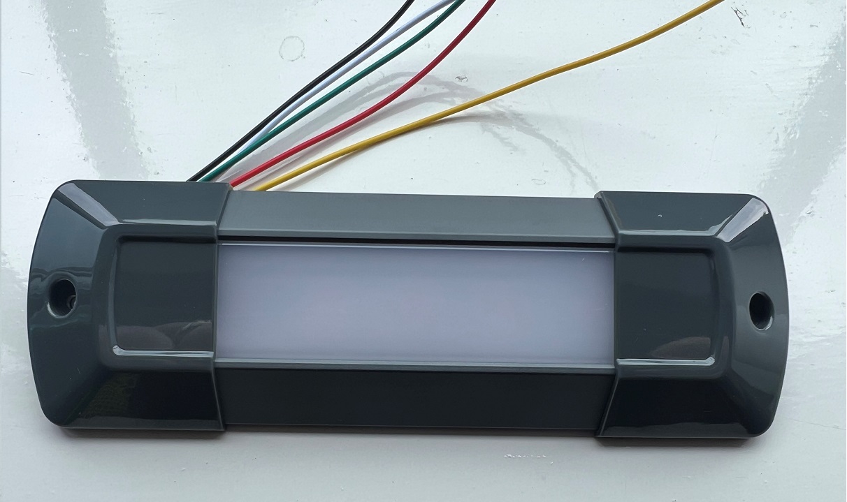 173mm or 300mm red/white or NEW white interior light hard wired 110 Series - Grey Housing - Image 4